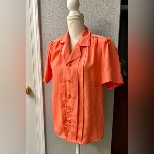 Vintage salmon pink button down blouse